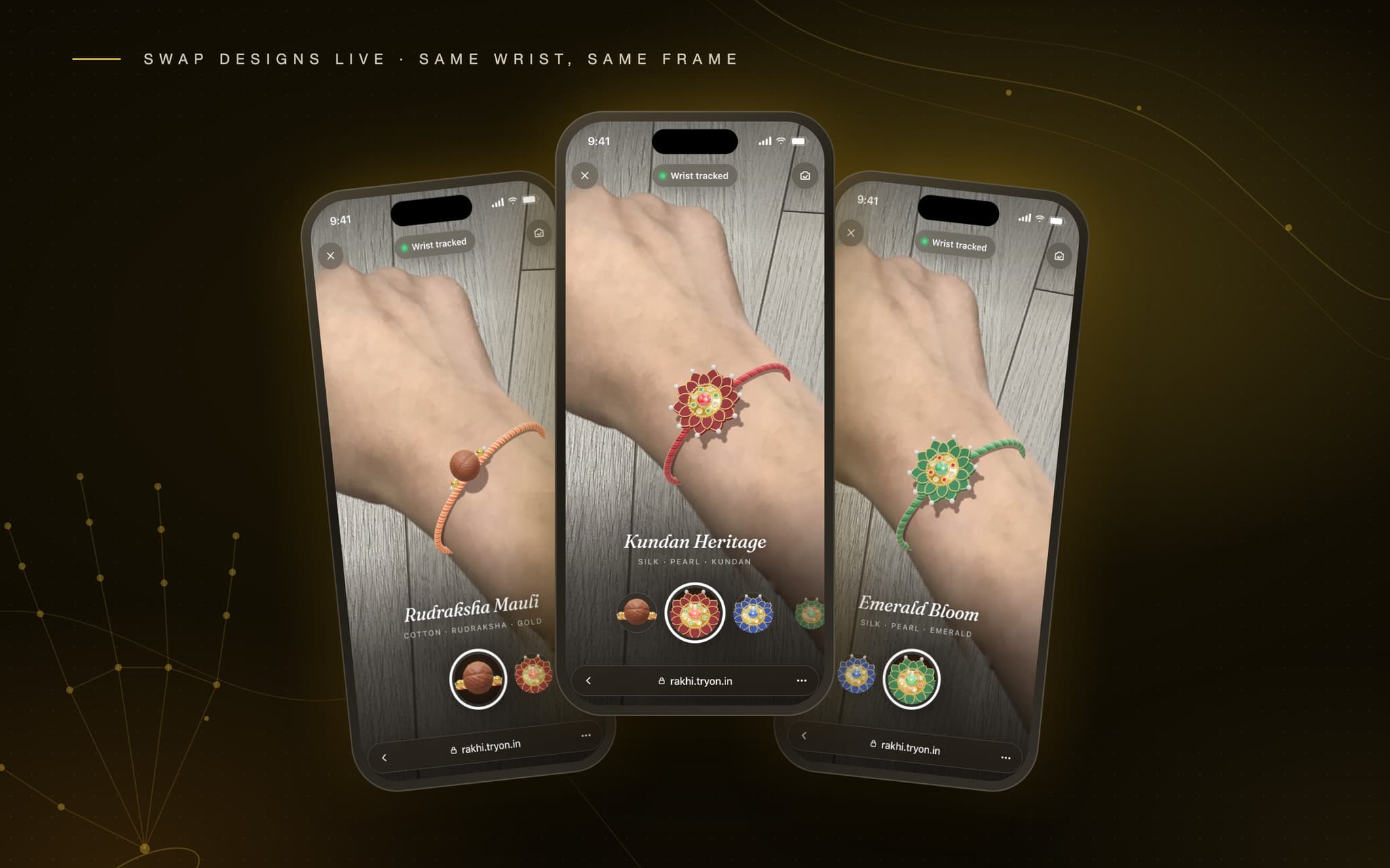 Swap designs live: same wrist, same frame