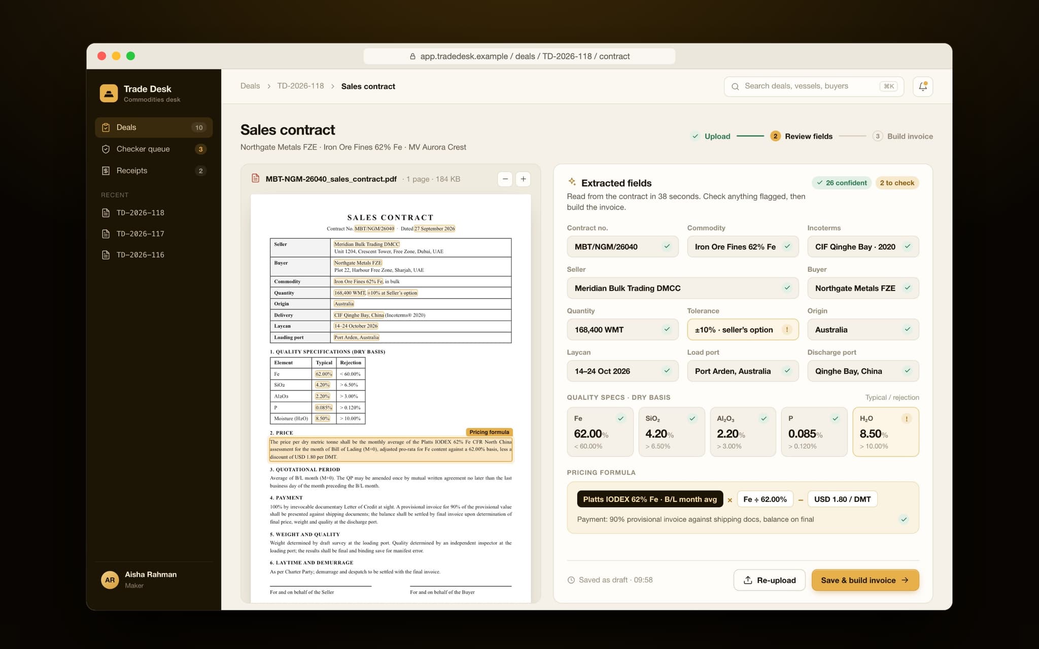 AI reads the sales contract and flags anything worth a second look
