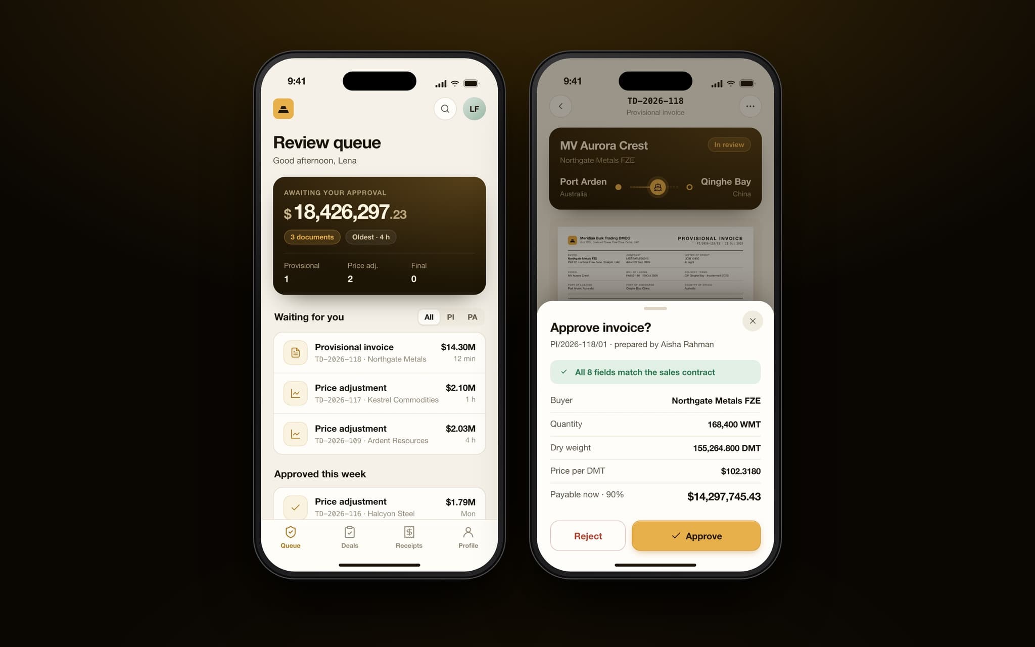 Maker–checker approval on mobile